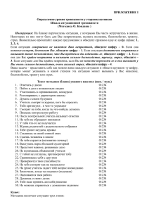 ПРИЛОЖЕНИЕ I  Определение уровня тревожности у старшеклассников Шкала ситуационной тревожности