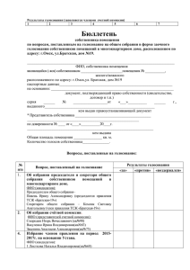 Бюллетень собственника помещения по вопросам - Братская-19