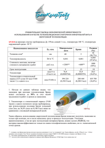 СРАВНИТЕЛЬНАЯ ТАБЛИЦА ЭКОНОМИЧЕСКОЙ