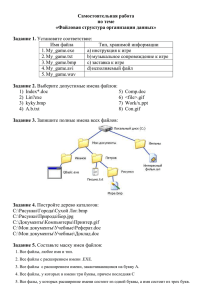 Самостоятельная работа по теме «Файловая структура организации данных» Задание 1.