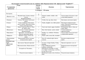 Календарно-тематическое планирование 4 класс.