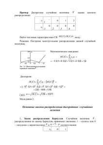 Основные законы распределения дискретных