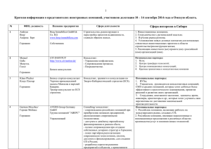 Краткая информация о представителях иностранных компаний