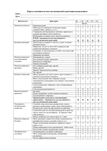 Карта успешности постдетдомовской адаптации выпускника