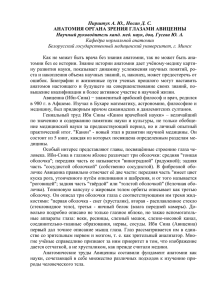 Пирштук А. Ю., Носан Д. С. АНАТОМИЯ ОРГАНА ЗРЕНИЯ ГЛАЗАМИ АВИЦЕННЫ