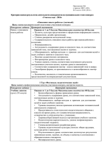 Критерии оценки результатов деятельности конкурсантов на муниципальном этапе конкурса