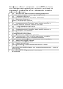 Спецификация районного тестирования в системе ЗНАК для 8 класса