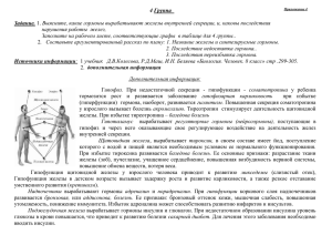 4 Группа  Задание. нарушения работы  желез,