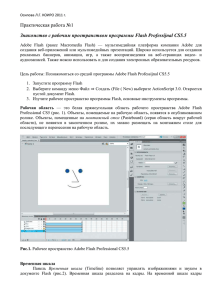 Практическая работа №1 Знакомство с рабочим пространством программы Flash Professijnal CS5.5