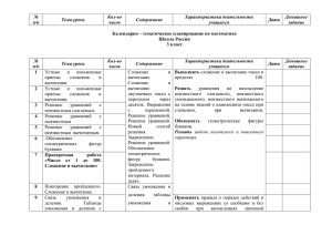 № Кол-во Характеристика деятельности Домашнее