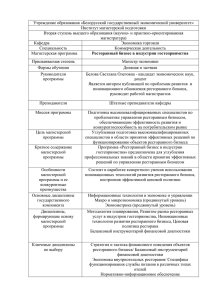 Ресторанный бизнес в индустрии гостеприимства