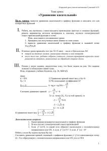 Тема урока: Уравнение касательной