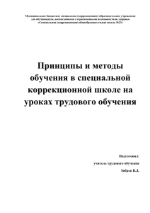 Принципы и методы обучения в специальной