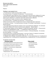 Контрольная работа. Дайте определения понятиям:  Выберите один верный ответ