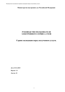 Сервис валидации перед получением услуги. РУКОВОДСТВО ПОЛЬЗОВАТЕЛЯ ЭЛЕКТРОННОГО СЕРВИСА СМЭВ