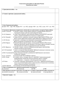 Самостоятельная работа по Истории России Гражданская война _________________________________________________________