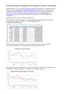 Excel. Вычисление стандартного отклонения для данных с тенденцией