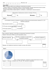 Мужчин - %, Женщин