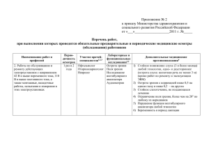 Приложение № 2 к приказу Министерства здравоохранения и социального развития Российской Федерации