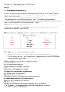 Проверочная работа «Природные зоны России