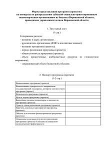 Форма представления программ (проектов)