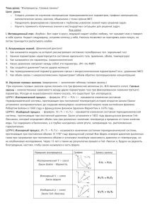 Тема урока: &#34;Изопроцессы. Газовые законы&#34; Цели  урока: