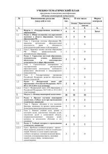 УЧЕБНО-ТЕМАТИЧЕСКИЙ ПЛАН программы повышения квалификации «Основы инженерной педагогики» №