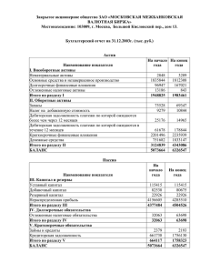 Закрытое акционерное общество ЗАО «МОСКОВСКАЯ МЕЖБАНКОВСКАЯ ВАЛЮТНАЯ БИРЖА»