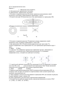 ТС-9. Электромагнитное поле. Вариант 1 Магнитное поле