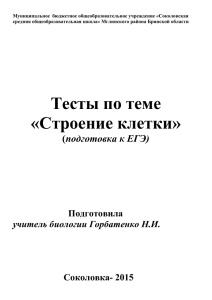 Муниципальное  бюджетное общеобразовательное учреждение «Соколовская