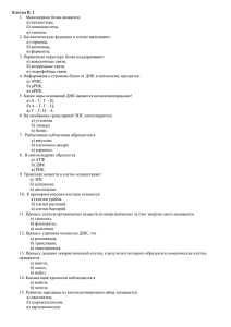 Клетка В. 1 1.  Мономерами белка являются: а) нуклеотиды, б) аминокислоты,