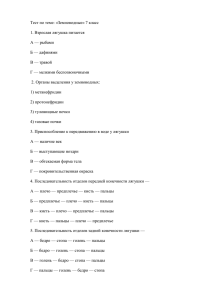 Тест по теме: «Земноводные» 7 класс 1. Взрослая лягушка питается