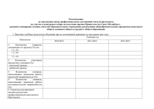 Рекомендации по заполнению папки профессиональных достижений учителя-претендента