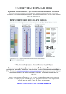 Температурные нормы для офиса