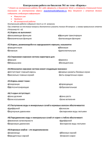 Контрольная работа по биологии №1 по теме «Корень