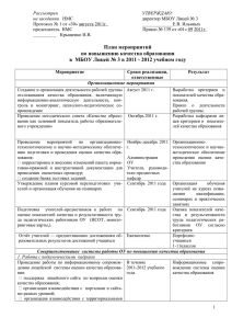 План-график мероприятий по совершенствованию