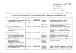 План мероприятий по развитию кадрового потенциала кафедры