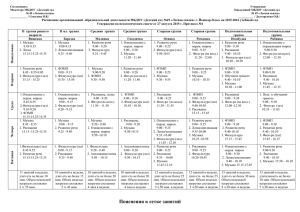 Сетка занятий на 2015