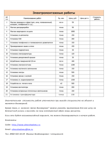 Электромонтажные работы Наименование работ