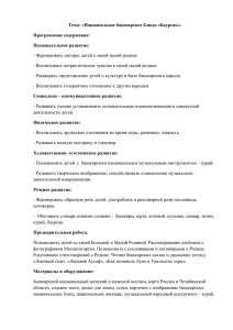 Тема: «Национальное башкирское блюдо «Баурсак». Программное содержание: Познавательное развитие: