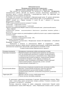 Публичный доклад Муниципального бюджетного дошкольного