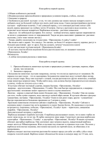 План работы первой группы.  1.Общая особенность растений.