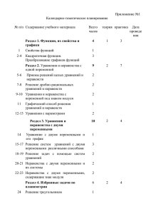 Приложение №1 Календарно-тематическое планирование  № п/п  Содержание учебного материала