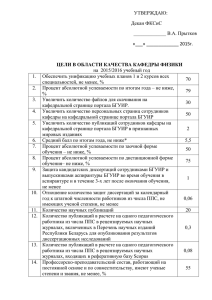 Цели в области качества кафедры