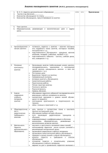 Схема анализа посещённого занятия