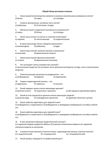 Общий обзор организма человека 1. а) белки;