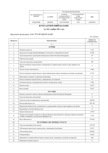 бухгалтерский баланс на 1 ноября 2011 г.