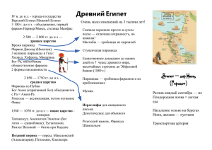 Древний Египет «Египет — дар Нила» (Геродот)