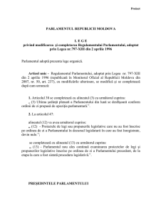 PARLAMENTUL REPUBLICII MOLDOVA LEGE privind modificarea