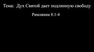 Тема: Дух Святой дает подлинную свободу